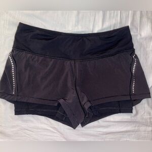 Lululemon Black Running Shorts Women’s Medium Approx 30” Waist Reflective